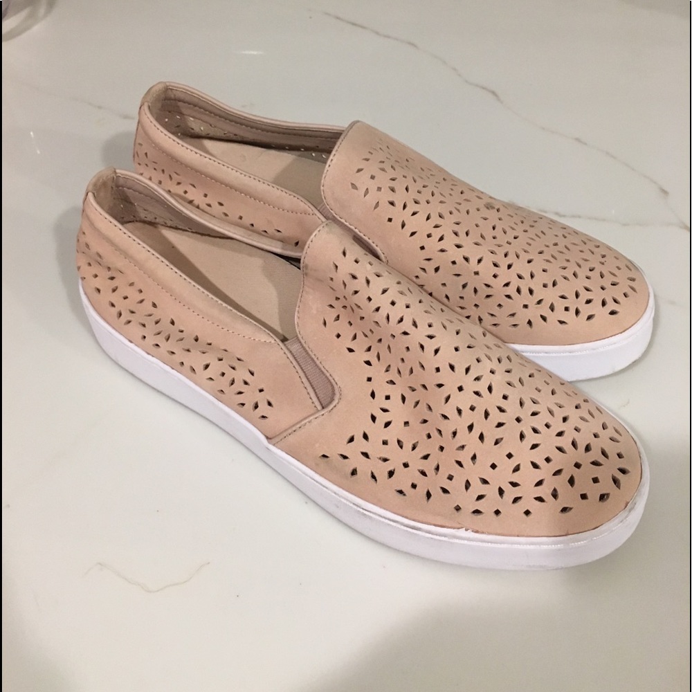 Blush suede Vionic slip ons